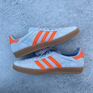Adidas Gazelle Indoor Wonder Blue Suede Orange Gum Brown Low Top Sneakers JH5405